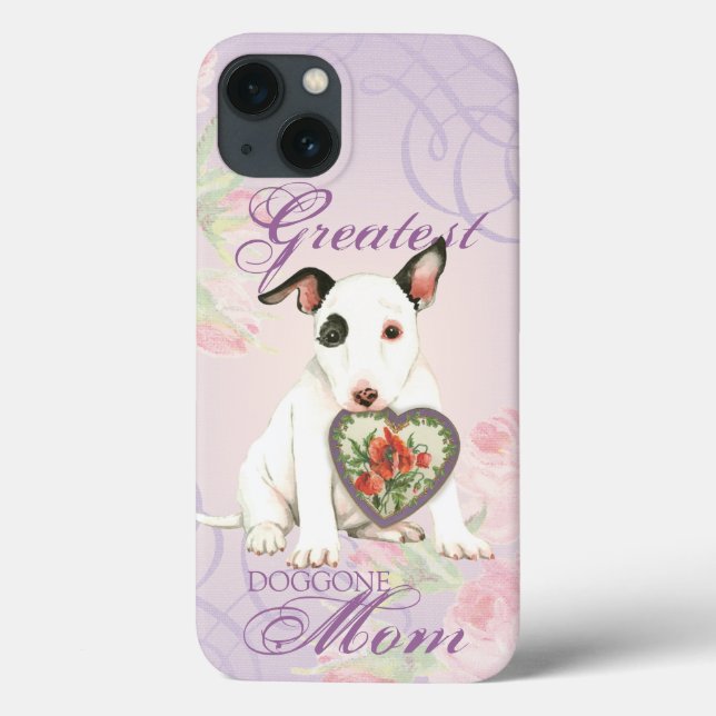Miniature Bull Terrier Heart Mom Case-Mate iPhone Case (Back)