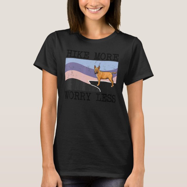 Miniature Bull Terrier Hike More Worry Less Graphi T-Shirt (Front)