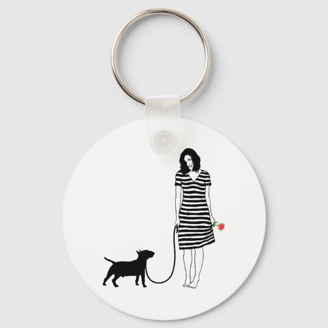 Miniature Bull Terrier Keychain (Front)