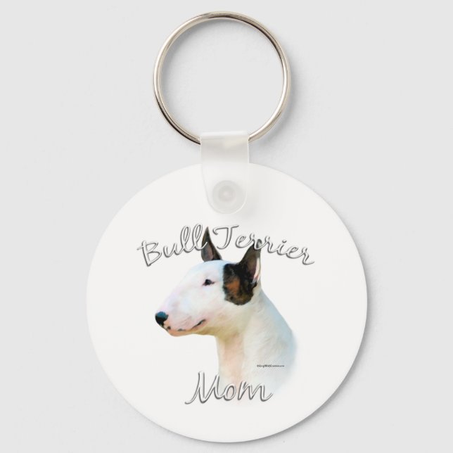 Miniature Bull Terrier Mom 2 Keychain (Front)