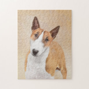 Miniature Bull Terrier Painting - Cute Original Do Jigsaw Puzzle