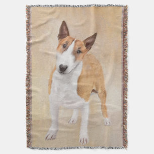 Miniature Bull Terrier Painting - Cute Original Do Throw Blanket