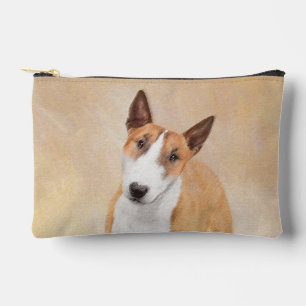 Miniature Bull Terrier Painting Original Dog Art Accessory Pouch