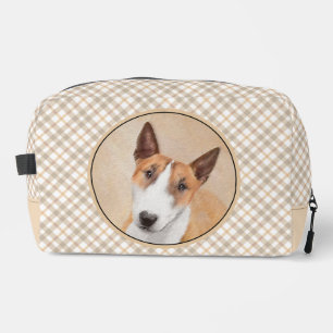 Miniature Bull Terrier Painting Original Dog Art Dopp Kit