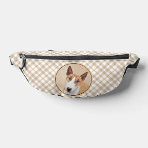 Miniature Bull Terrier Painting Original Dog Art Fanny Pack