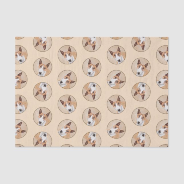 Miniature Bull Terrier Painting Original Dog Art Tissue Paper (Front)