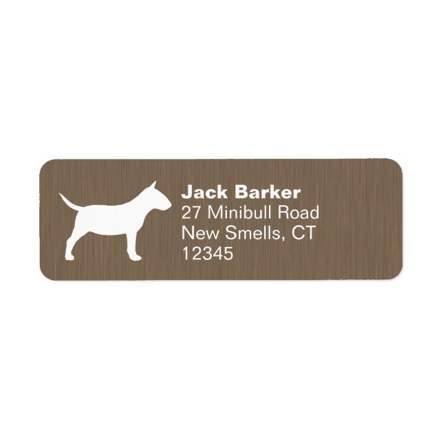 Miniature Bull Terrier Silhouette Return Address (Front)