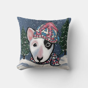 Miniature Bull Terrier   Throw Pillow