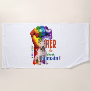 Miniature Bullterrier dog Beach Towel
