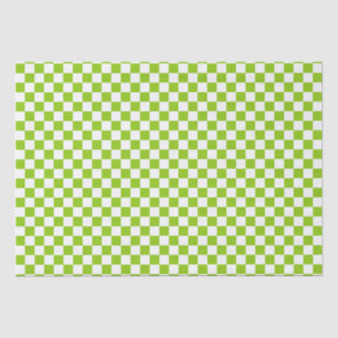 Miniature Check Pattern in Lime Green and White Tissue Paper