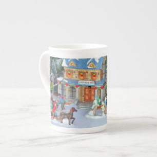 Miniature christmas village bone china mug