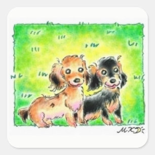 Miniature dachshund square sticker