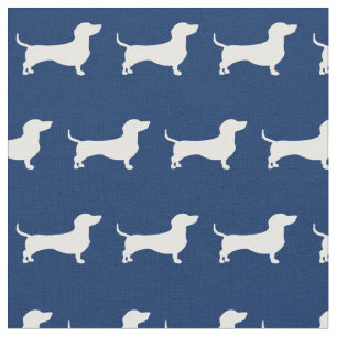 Miniature Dachshund Weiner Dog Pet Navy Blue Fabric