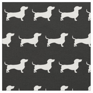 Miniature Dachshund Weiner Dog Silhouette Pet Fabric