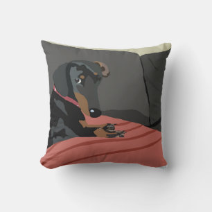 Miniature Dachshund Winston Throw Pillow