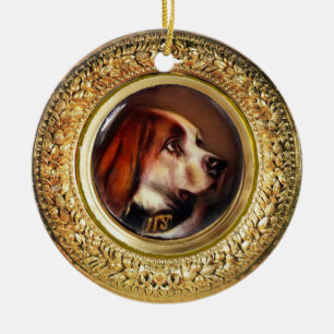 MINIATURE DOG PORTRAITS Bloodhound Ceramic Ornament