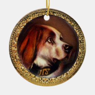 MINIATURE DOG PORTRAITS Bloodhound Ceramic Ornament