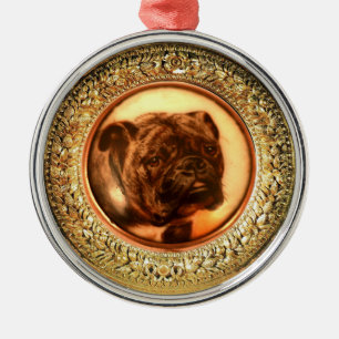 MINIATURE DOG PORTRAITS Bulldog Metal Ornament