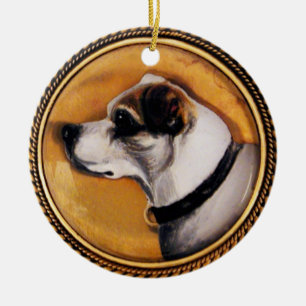 MINIATURE DOG PORTRAITS Fox Terrier Ceramic Ornament