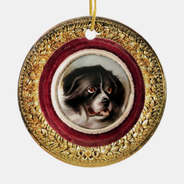 MINIATURE DOG PORTRAITS Newfoundland Ceramic Ornament (Front)