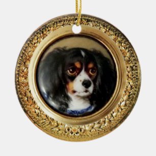 MINIATURE DOG PORTRAITS Tricolor Spaniel Ceramic Ornament