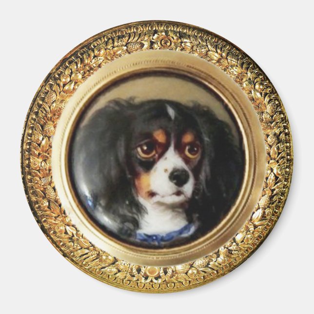 MINIATURE DOG PORTRAITS Tricolor Spaniel Magnet (Front)