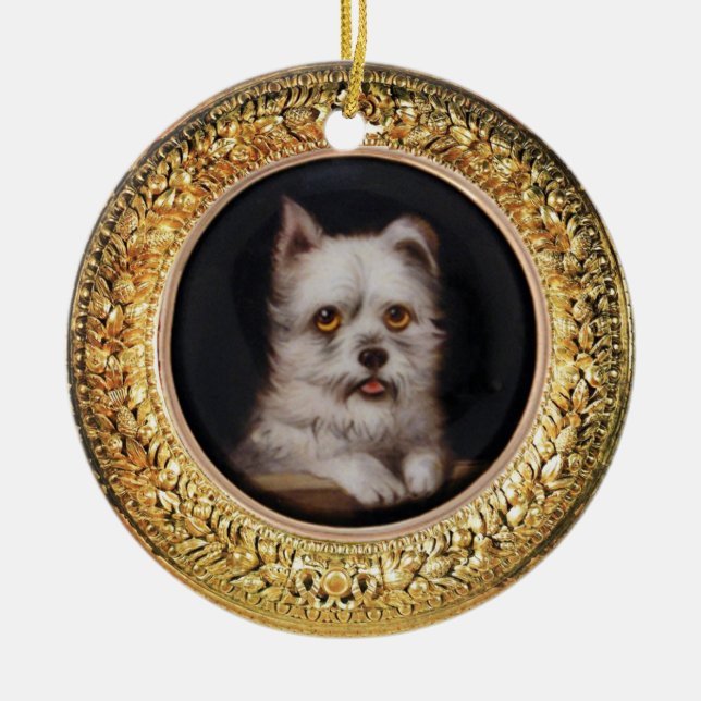 MINIATURE DOG PORTRAITS West Highland Terrier Ceramic Ornament (Front)