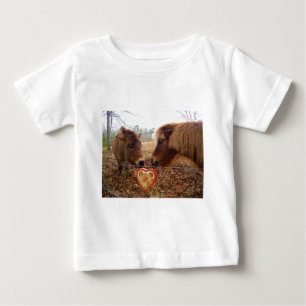 Miniature Donkey & Horse Valentine Heart Baby T-Shirt