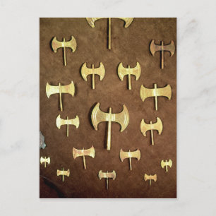 Miniature double axes postcard