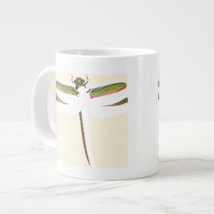 Miniature Dragonfly on White Background Large Coffee Mug