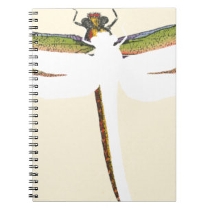 Miniature Dragonfly on White Background Notebook