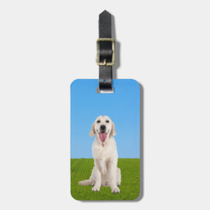 Miniature English Cream Golden Retriever   Luggage Tag