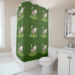 Miniature Fox Terrier Alert, Shower Curtain