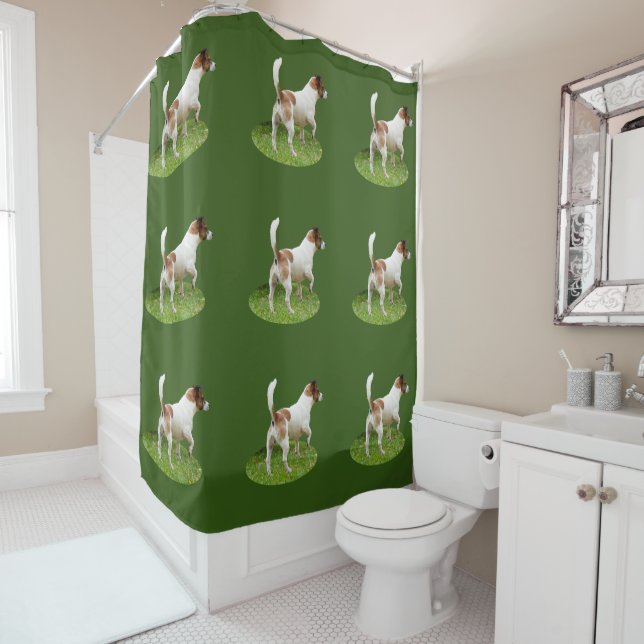 Miniature Fox Terrier Alert, Shower Curtain (In Situ)