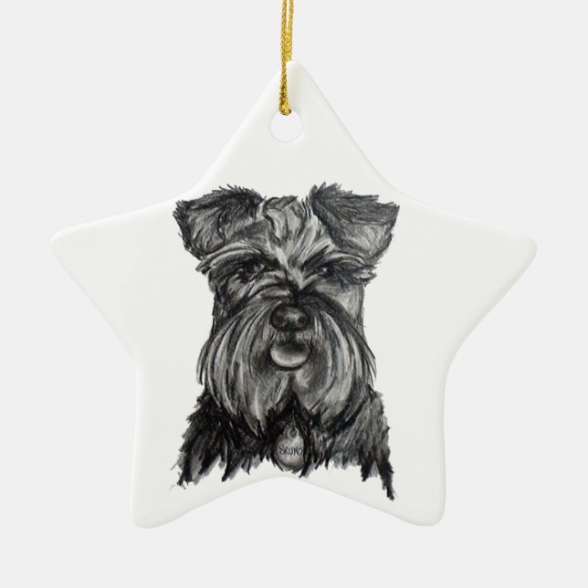 Miniature German Schnauzer Ceramic Ornament (Front)