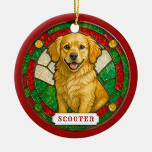 Miniature Golden Retriever Ceramic Ornament