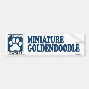 Miniature Goldendoodle Blue Bumper Sticker