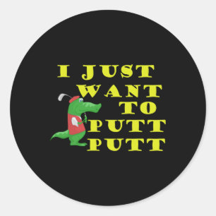 Miniature Golf Funny Mini Golf Tee Golf Ball Putt Classic Round Sticker