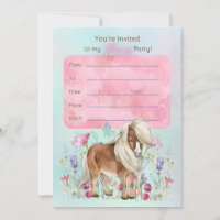 Miniature Horse Birthday Party Invitation
