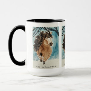 Miniature Horse in Snow Original Watercolor Art Mug