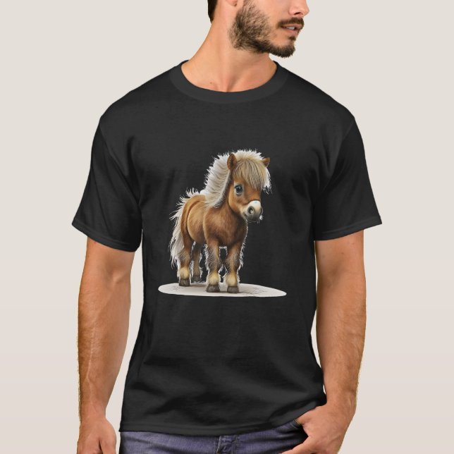 Miniature Horse Mini Horse Pet Tiny Horse Lover Po T-Shirt (Front)