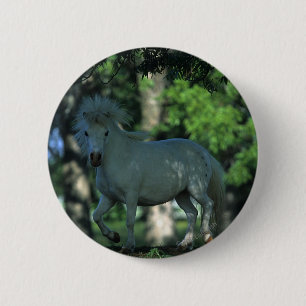 Miniature Horse Standing in the Trees 2 Inch Round Button
