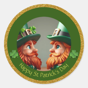 Miniature Leprechaun St Patrick's Day Thanks RS04 Classic Round Sticker