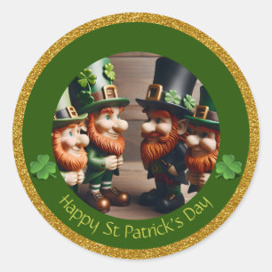 Miniature Leprechaun St Patrick's Day Thanks RS05 Classic Round Sticker