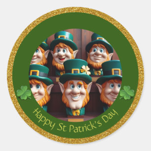 Miniature Leprechaun St Patrick's Day Thanks RS12 Classic Round Sticker