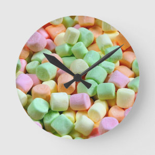 Miniature marshmallows round clock