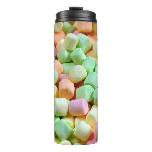 Miniature marshmallows thermal tumbler