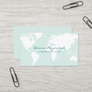 Miniature moderne, carte du monde sur bleu turquoi