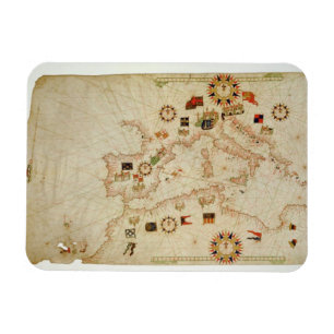 Miniature Nautical Map of the Central Mediterranea Magnet