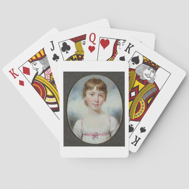 Miniature of a young girl playing cards (Back)